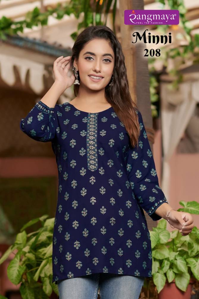 Minni Vol 2 By Rangmaya Rayon Designer Ladies Short Top Suppliers In India
